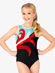 girls gymnastics spliced pattern tank leotard