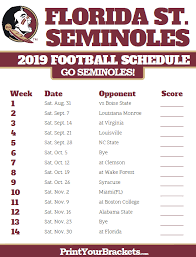 Printable 2019 Florida State Seminoles Football Schedule Florida State Seminoles Football Seminoles Football Florida State Seminoles