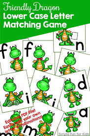 Open any of the printable files above by clicking the image or the link below the image. Friendly Dragon Lower Case Letter Matching Game Simple Fun For Kids
