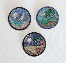 Ora Art Deco Moon over Miami Brooch