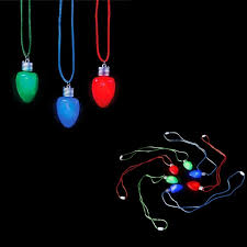 Zr12278 Light Up Christmas Bulb Necklace