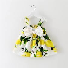 Toddler Girls Lemon Dress Baby Girl Summer Dresses New Baby Dress Baby Girl Dresses