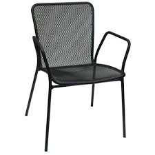 American Tables And Seating 91 Black Mesh Outdoor Chair With Arms Outdoor Chairs Outdoor Dining Chairs Mesh Chair