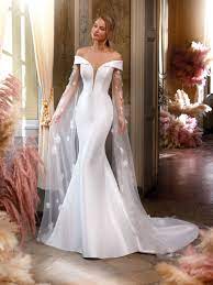 Marvelous Mermaid Wedding Dress With Detachable Sleeves Minimal Wedding Dress Flowing Wedding Dresses Wedding Dresses