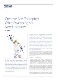 Especially with so much competition in the job market. Pdf Creative Arts Therapies What Psychologists Need To Know