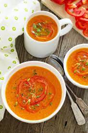 Copycat Tgi Friday S Fire Roasted Red Pepper Soup Recipe Cdkitchen Stuffed Pepper Soup Roasted Red Pepper Soup Red Pepper Soup