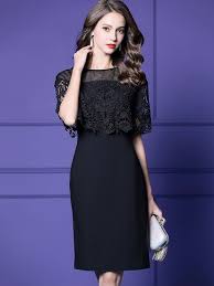 Lace Stitching Mesh Cape High Waist One Step Dress 2xl 3xl Black Burgundy Casual Empire Knee Length L M None O Neck Oth Vestidos Moda Feminina Moda