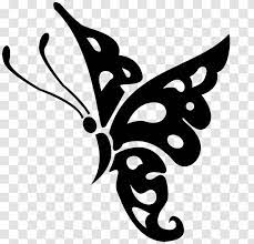 Black and white beautiful moon flower butterfly silhouette drawing clipart. Butterfly Black And White Clip Art Silhouette Transparent Png