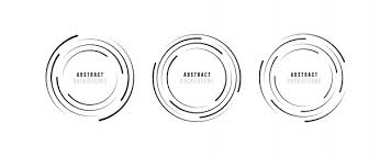 Set of speed lines in circle form. Free Vector Logo In Abstract Style