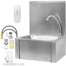 Deghishop ci tiene all'ordine nella tua cucina! Lavamani A Muro Con Rubinetto Lavabo In Acciaio Inox Lavello Cucina Ristoranti