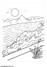 Dogs love to chew on bones, run and fetch balls, and find more time to play! Mountain River Scenery Coloring Pages Rivers Coloring Pages Coloring Pages For Kids And Adults