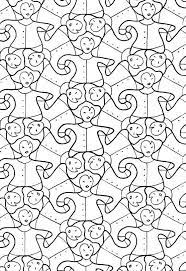 Free three pumpkins coloring page printable. Pavages Geometric Coloring Pages Escher Art Tessellation Art