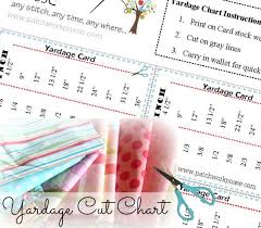 Fabric Yardage Chart How Big Is Your Cut Patchwork Posse