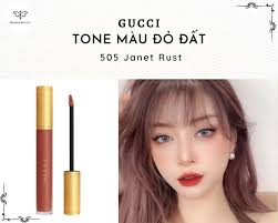 Son Kem Gucci 505 Janet Rust Màu Đỏ Đất Chính Hãng Đẹp Nhất