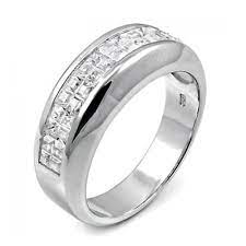 Sterling Silver Invisible Cz Channel Set Wedding Anniversary Mens Ring Size 12 Cubic Zirconia Wedding Bands Sterling Silver Wedding Sets Mens Ring Sizes