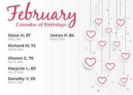 Check spelling or type a new query. February Calendar Of Birthdays Medilodge Of Sault Ste Marie
