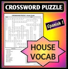 Spanish Crossword Puzzle Rooms In A House Vocab Crossword Puzzle Spanish 1