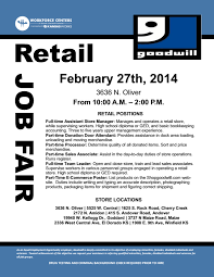 Goodwill Industries In Partnership With The Workforce Centers Will Be Holding A Retail Job Job Fair Administrative Professional Day Bookkeeping And Accounting