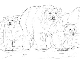 Polar Bear With Two Cubs Coloring Page Free Printable Coloring Pages Polar Bear Coloring Page Bear Coloring Pages Polar Bear Color
