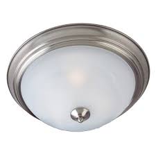 Install the correct size light bulb in the fixture's sockets. 6 Essentials 3 Light Flush Mount Satin Nickel Maxim Target
