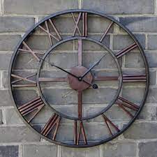 Wall clock frames made from wrought iron are perfect for kitchen and living areas and a unique accent for the wall. Large 78cm Classic Vintage Cast Iron Wrought Garden Wall Mounted Clock Outdoor By Fb Funkybuys Shop Online For Homeware In Fiji