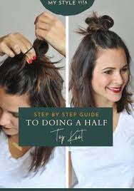 There are so many options of hair bun tutorial for you girls…they range from the easiest one to the most complicated one. How To Do The Half Top Knot On Short Hair An Indigo Day