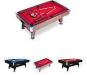 RACK Draco 7-Foot Billiard/Pool Table (Red Felt with Brown Body)