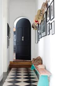Black And White Checkered Floor Entry Vintage Style Home Home Arched Doors Hall Interior