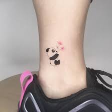 Panda tattoo often brings to mind childhood innocence insecurity. Ankle Tattoo Panda Tattoo Tattoos For Daughters Leg Tattoos Small