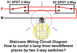 Staircase Wiring Diagram How To Control A Lamp From Two Different Places By Two 2 Way Switches Circuit Diagram Basic Electrical Wiring Switches