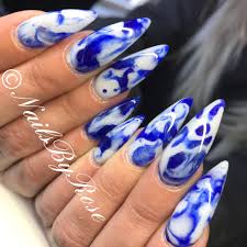 For the rest, create a dazzling ombre effect with color near the. Long Blue And White Acrylic Nails Nail And Manicure Trends