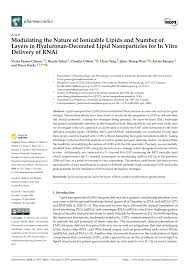 PDF) Modulating the Nature of Ionizable Lipids and Number of Layers in  Hyaluronan-Decorated Lipid Nanoparticles for In Vitro Delivery of RNAi