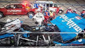 Aric almirola suffered a compression fracture of his t5 vertebra following a frightening nascar crash with danica patrick and joey logano at kansas speedway. Aric Almirola Airlifted To Hospital After Three Car Wreck At Kansas Speedway The Kansas City Star