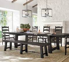 Buy pottery barn benchwright extending pedestal dining table online from pottery barn saudi arabia in jeddah, riyadh. Benchwright Extending Dining Table Dining Table Farmhouse Dining Room Dining Table Black
