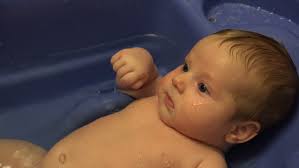 Bathing your baby too often can cause dry skin problems. 5 Months Old Baby Bath Stock Footage Video 100 Royalty Free 9159020 Shutterstock