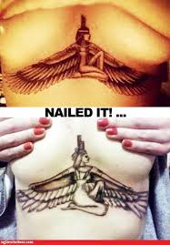 Rihanna isis chest tattoo a line dress by shady tees. Trying To Match Rihanna S Tattoo Ugliest Tattoos Funny Tattoos Bad Tattoos Horrible Tattoos Tattoo Fail
