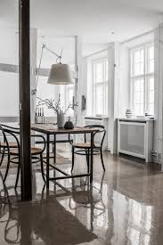 Glossy Concrete Floors In Small Copenhagen Apartment Open Plan Apartment Concrete Floors Polished Concrete