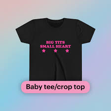 Big Tits Small Heart Baby Tee Short Sleeve Crop Y2K Iconic Funny It Girl  Meme Phrase Shirt Sassy Sarcasm Gift Unhinged Chaotic Viral Quote - Etsy