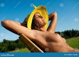 Young Naked Woman Sunbathing Stock Image - Image of body, relaxed: 21135839