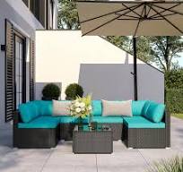 Amazon.com: ELEGIBLISS 7 Pcs Patio Sectional Sofa - Outdoor Conversation Set PE Wicker Rattan Furniture with Coffee Table Patio Furniture for Porch ...