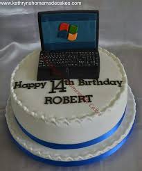 Clean & simple cake design. Laptop Birthday Cake 15th Birthday Cakes Unique Birthday Cakes Cake