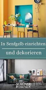 Wir Holen Uns Gute Laune Nach Hause Mit Der Trendfarbe Senfgelb Hier Erklaren Wir Wie Man Mit Der T Gelbes Wohnzimmer Dekor Wandgestaltung Wohnzimmer Farbe