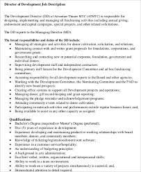 Nonprofit development director job description. Free 9 Director Of Development Job Description Samples In Ms Word Pdf