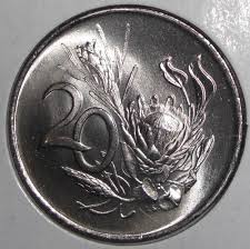 1968 South Africa 20 Cents Protea Flowers Plant Coin South Africa Africa Southern Africa