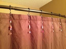 Pink Shower Curtain Hook Decoration With Black Chain For The Etsy Pink Shower Curtains Pink Showers Shower Curtain Hooks