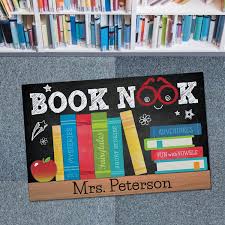Book Nook Personalized Doormat Personalized Planet Personalized Door Mats Book Nooks Personalized Teacher Gifts