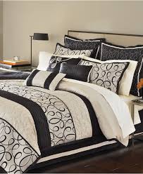 The bed in a bag includes 1 comforter, sham(s), 1 flat sheet, 1 fitted sheet, and pillowcase(s). Black Cream And Gray Ashley Gomes Bedroom Comforter Sets Black And Cream Bedroom Comforter Sets