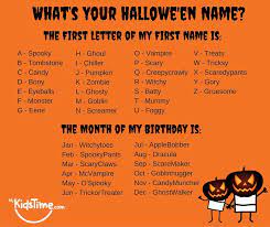 Be cool and get a new spooky name. The Mykidstime Halloween Name Generator Halloween Names Halloween Funny Name Generator