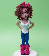 One Of Last Weeks Finished Models I Am Loving Curly Hair At The Moment Curls Caketopper Handmade Nomoulds Zoesfancycakes Art