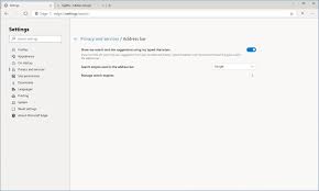 It is possible to change the default search engine in edge; Use Google As Default Search Engine In Chromium Based Microsoft Edge